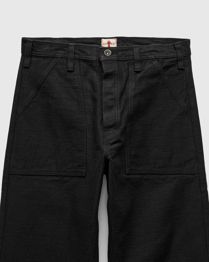 SJ52BK 15oz Slub Selvedge Baker Pants in Black