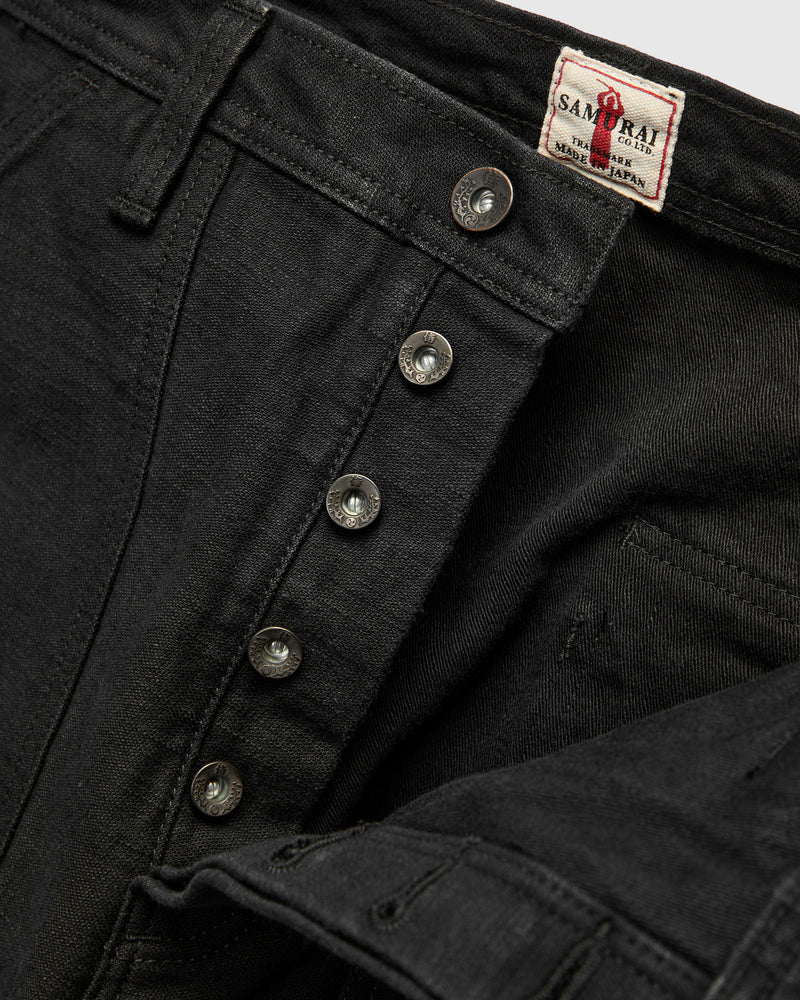 SJ52BK 15oz Slub Selvedge Baker Pants in Black