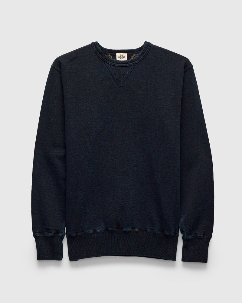 "Natural Dye" Crewneck Sweatshirt in Kakishibu Indigo