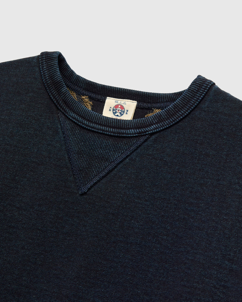 "Natural Dye" Crewneck Sweatshirt in Kakishibu Indigo