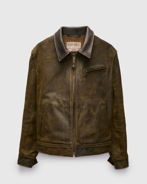 371 Sueded Cowhide Delivery Jacket in Olive