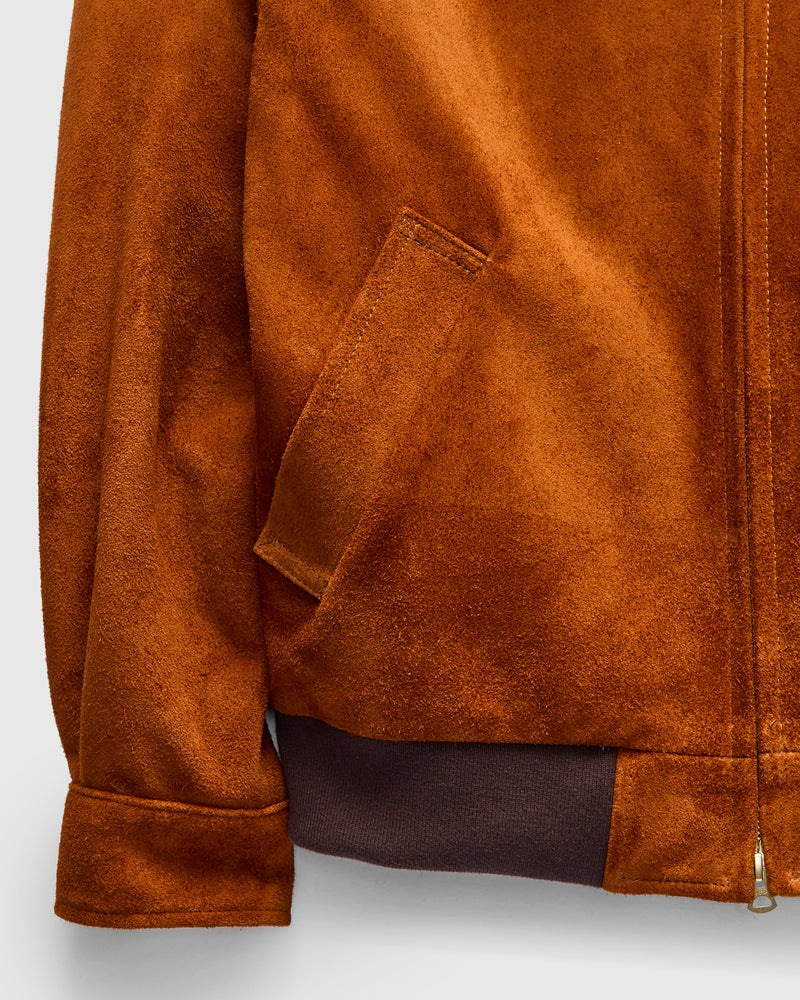 MSP-4043 Western Yoke Leather Jacket in Brown Suede