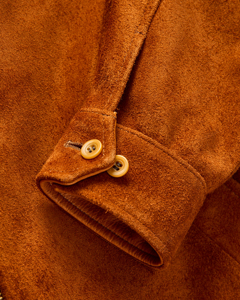 MSP-4043 Western Yoke Leather Jacket in Brown Suede