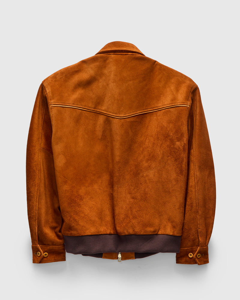 MSP-4043 Western Yoke Leather Jacket in Brown Suede