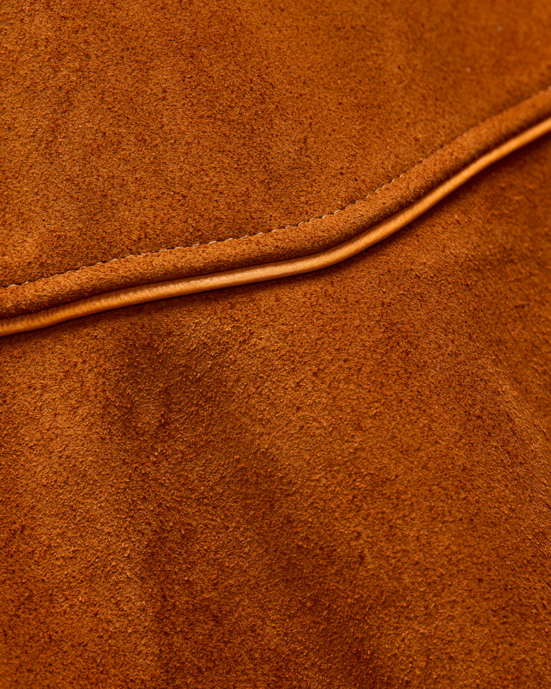 MSP-4043 Western Yoke Leather Jacket in Brown Suede