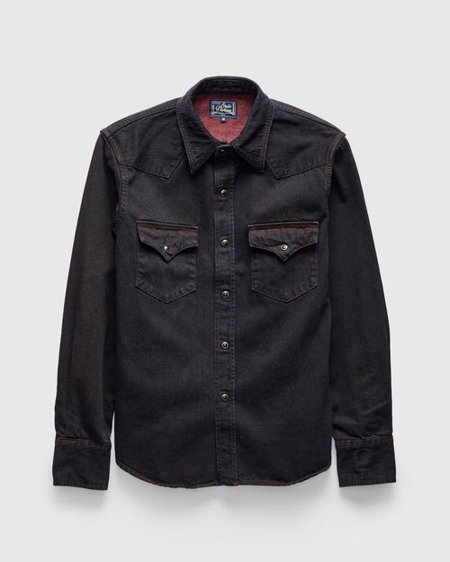 "Bengala" Western Shirt in Indigo Red