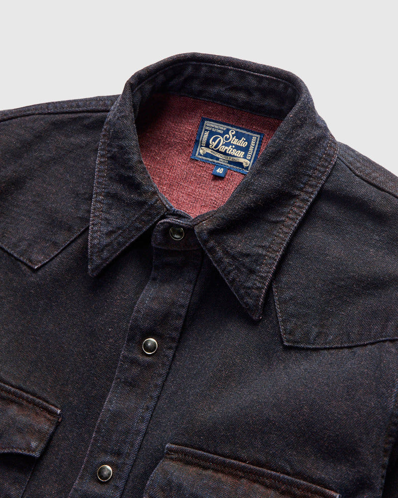 "Bengala" Western Shirt in Indigo Red