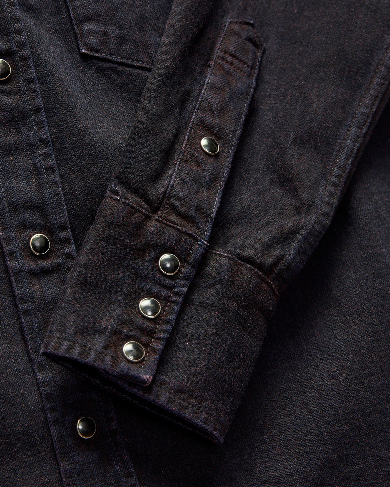 "Bengala" Western Shirt in Indigo Red