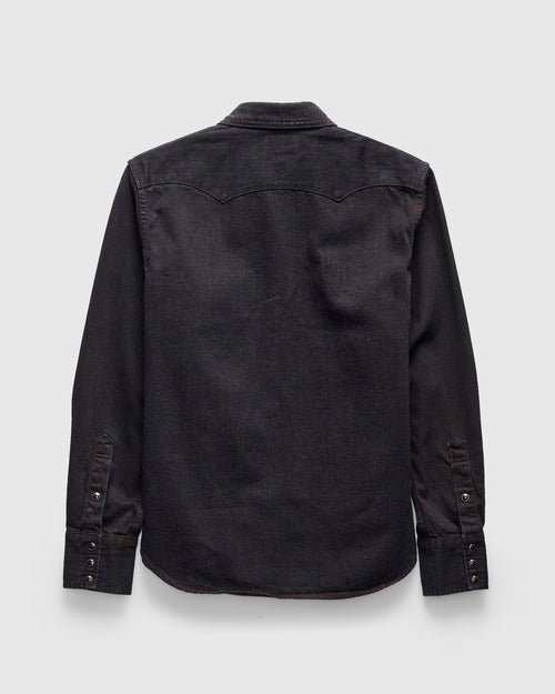 "Bengala" Western Shirt in Indigo Red