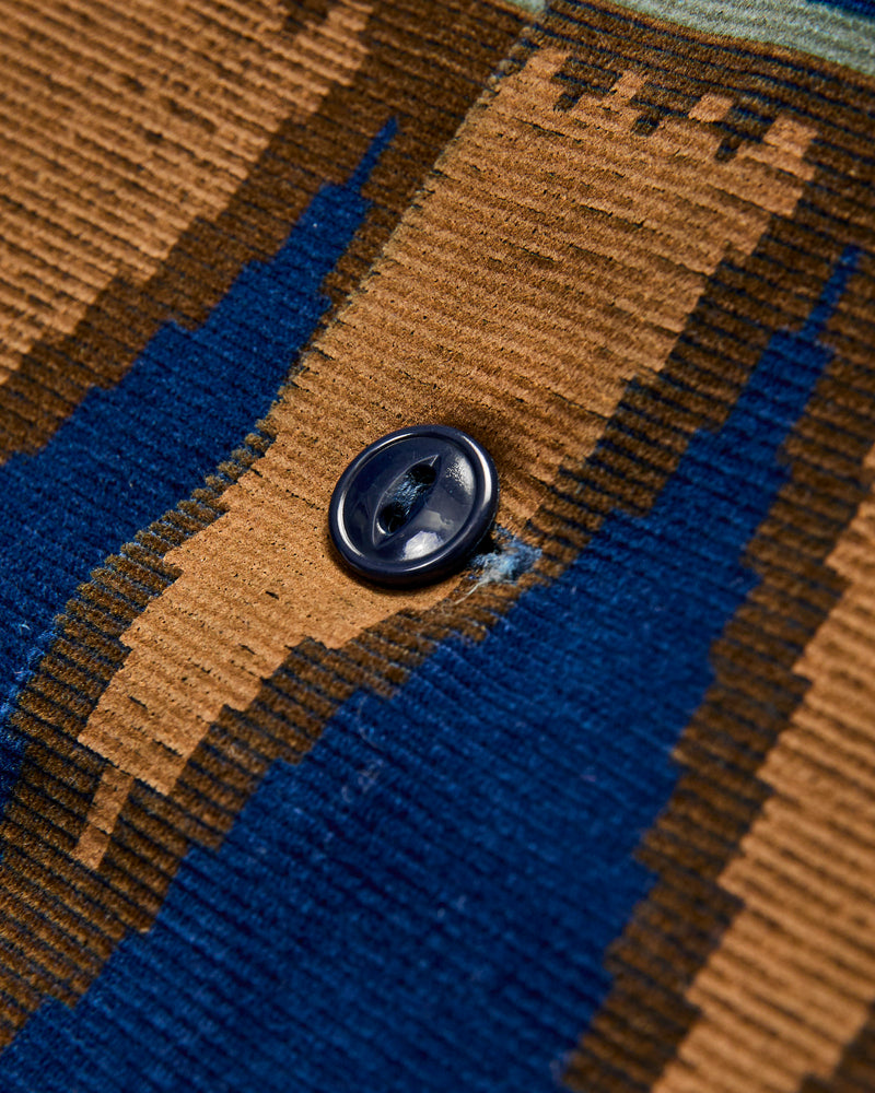 "Bunta Print" Corduroy Shirt in Indigo