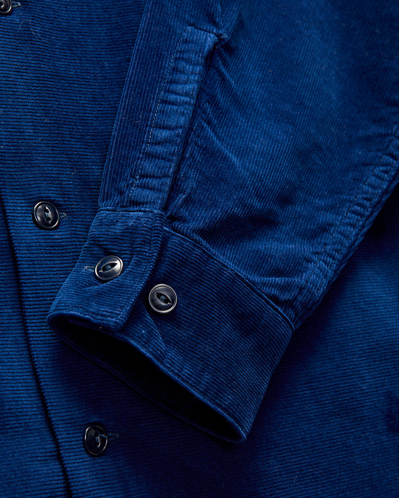 "Bunta Print" Corduroy Shirt in Indigo