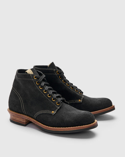Brigadier Boots-Folk in Black Suede
