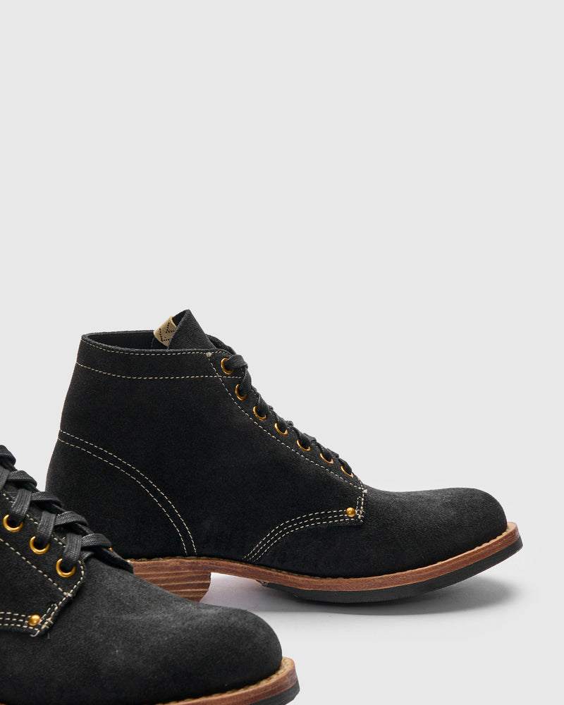 Brigadier Boots-Folk in Black Suede