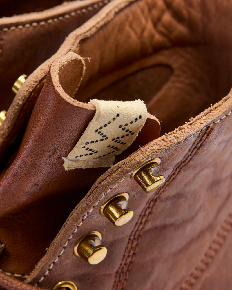 Damaged Virgil Boots-Folk in Brown Horsehide