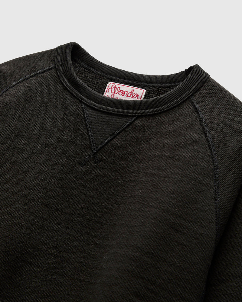 Double Heavyweight French Terry 25.8oz Crewneck in Sumi Black