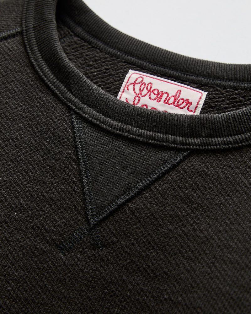 Double Heavyweight French Terry 25.8oz Crewneck in Sumi Black