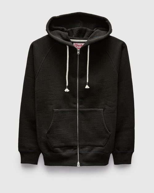 Double Heavyweight French Terry 25.8oz Zip Hoodie in Sumi Black