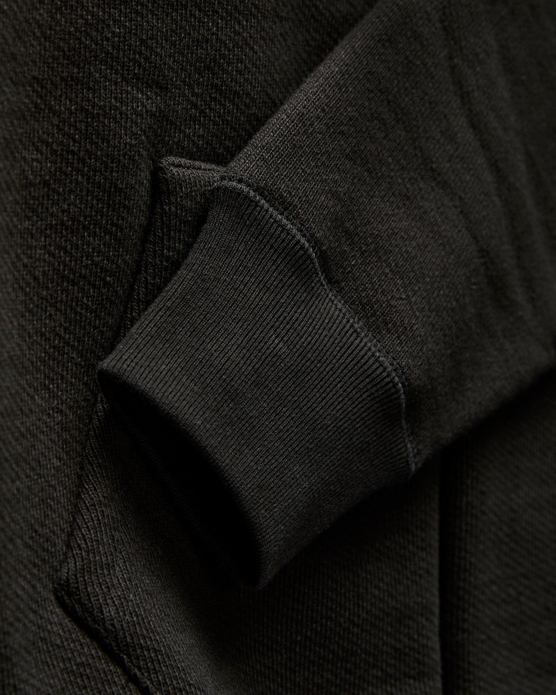 Double Heavyweight French Terry 25.8oz Zip Hoodie in Sumi Black