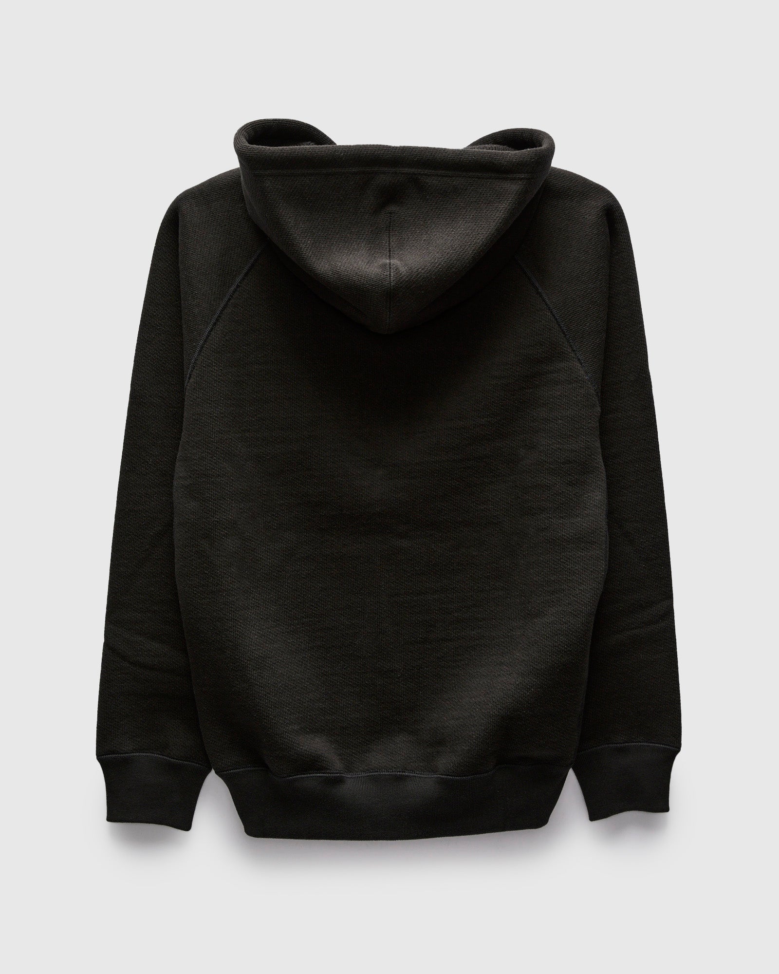 バトゥル Double Heavyweight French Terry 25.8oz Zip Hoodie in Sumi Black