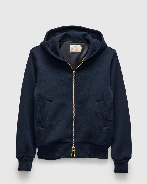 "Full Throttle" Moto Hoodie in Dark Navy