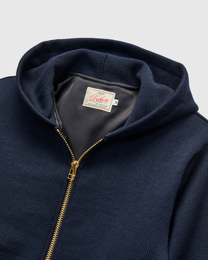 "Full Throttle" Moto Hoodie in Dark Navy