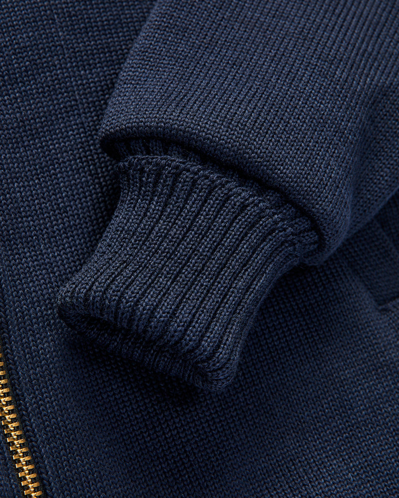 "Full Throttle" Moto Hoodie in Dark Navy