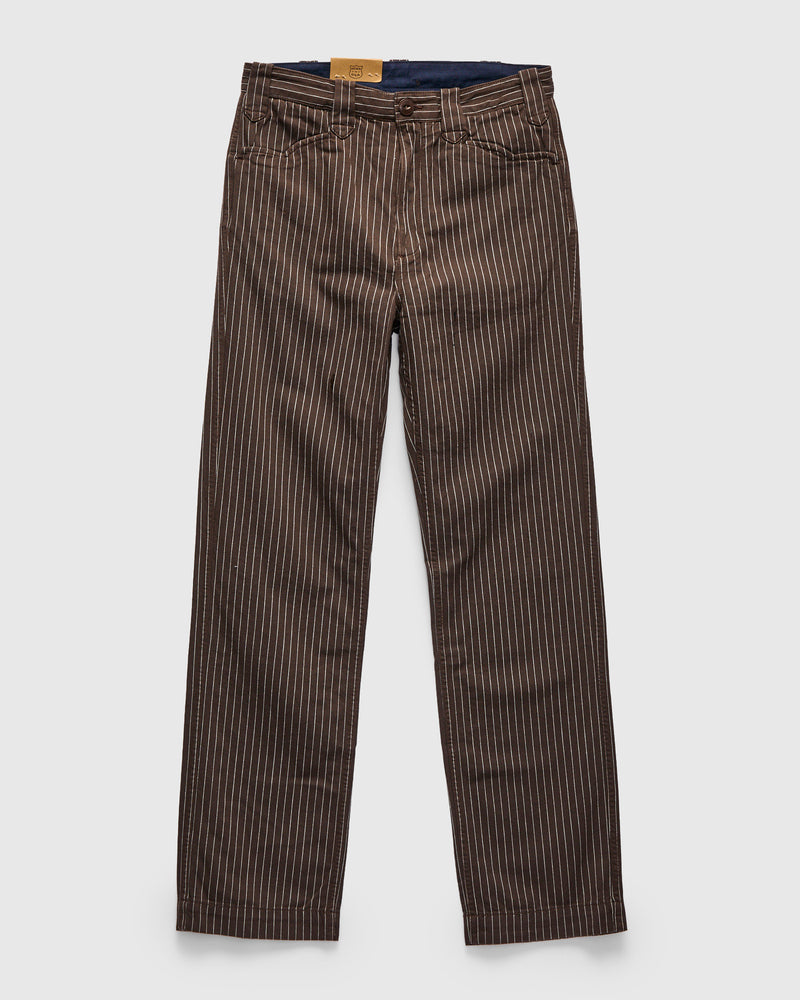 Duster Pant in Brown Stripe