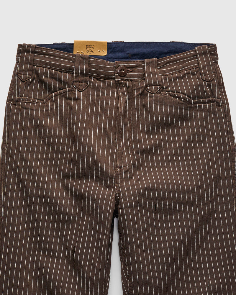 Duster Pant in Brown Stripe