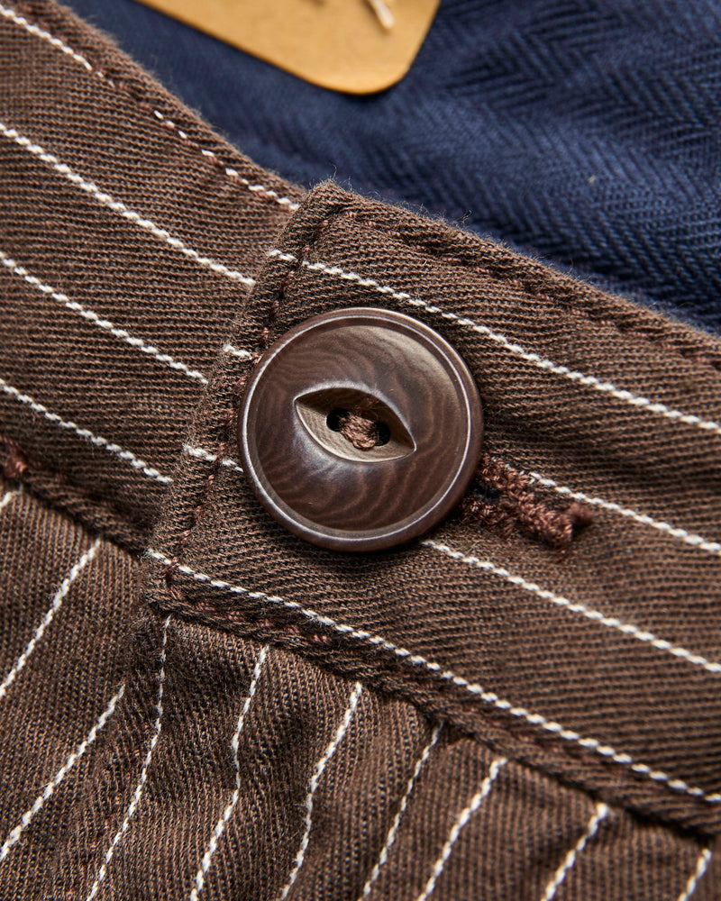 Duster Pant in Brown Stripe