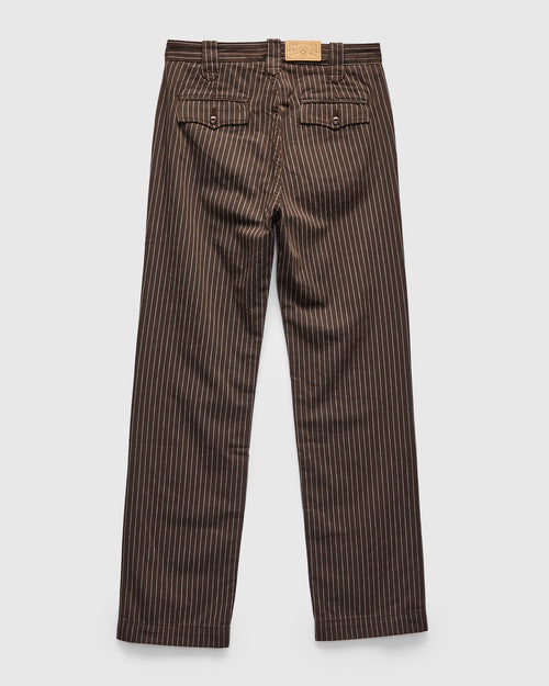 Duster Pant in Brown Stripe