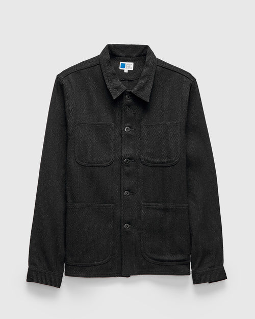 11oz Sashiko Coverall Jacket in Black