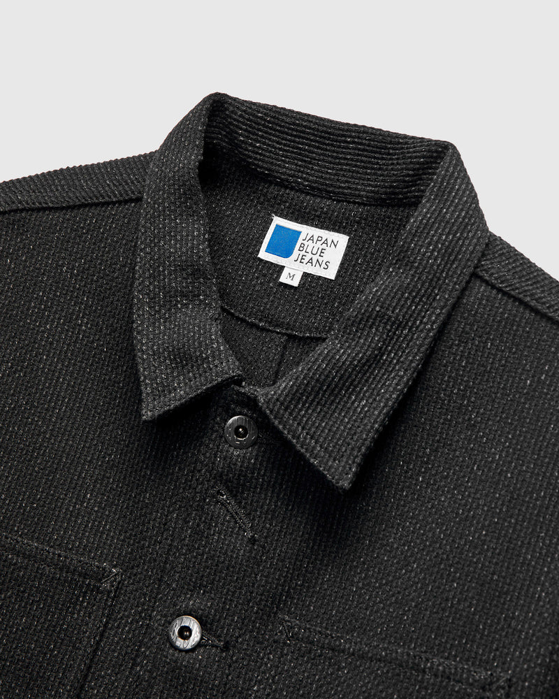 11oz Sashiko Coverall Jacket in Black