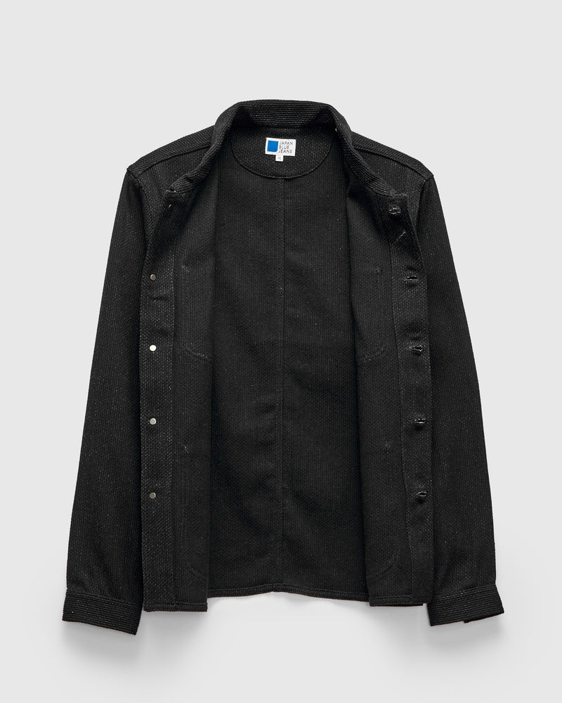 11oz Sashiko Coverall Jacket in Black