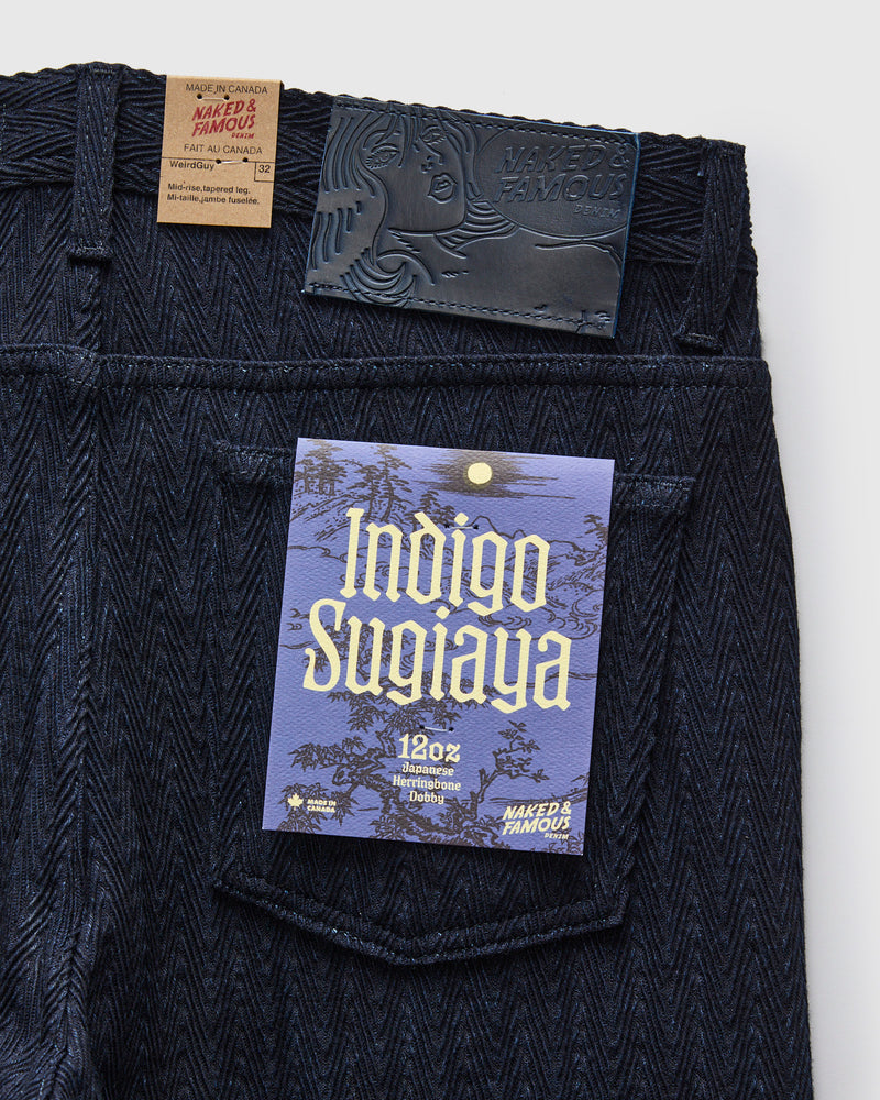 "Indigo Sugiaya" 12oz Herringbone Dobby Twill - Weird Guy Fit