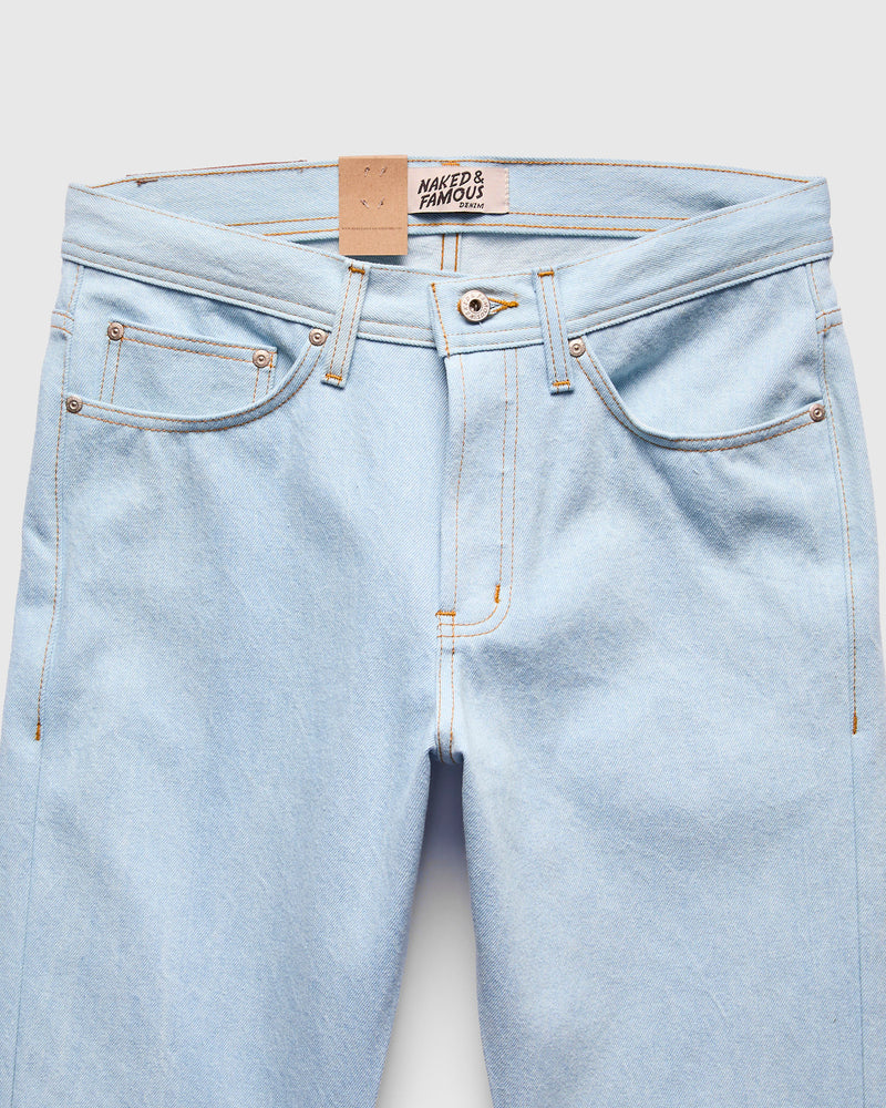 "Secret Agent" 14oz Bleach Blue Denim - Weird Guy Fit