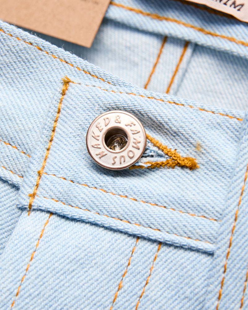 "Secret Agent" 14oz Bleach Blue Denim - Weird Guy Fit