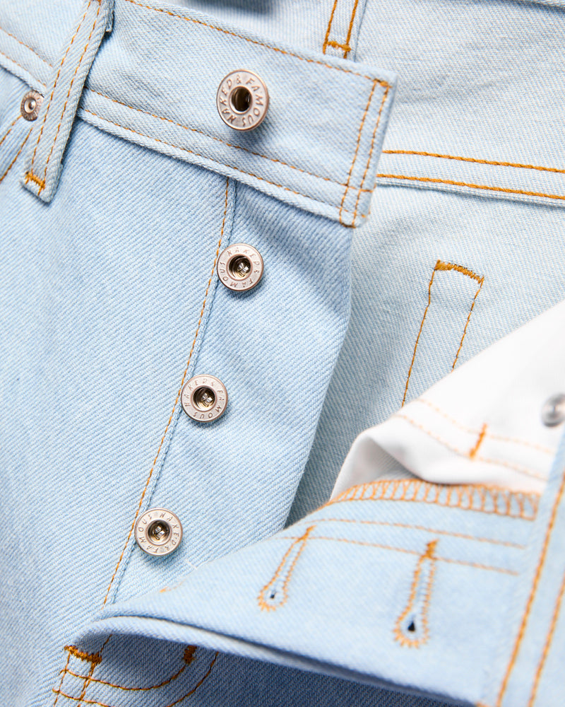 "Secret Agent" 14oz Bleach Blue Denim - Weird Guy Fit