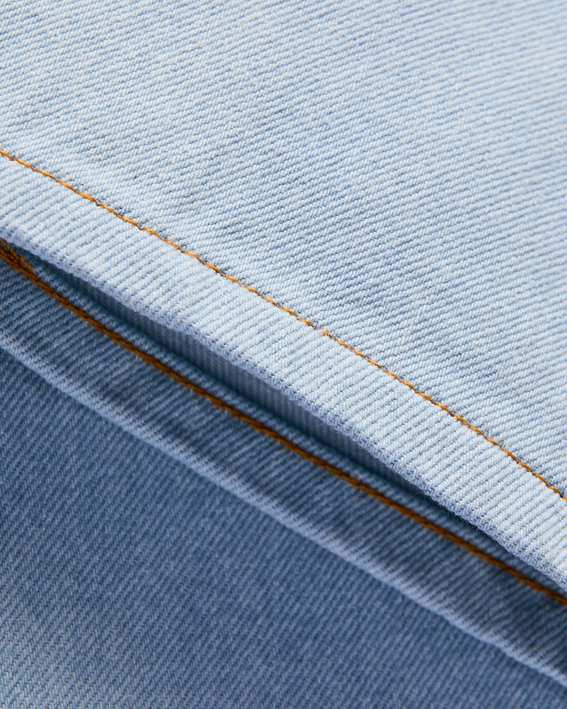 "Secret Agent" 14oz Bleach Blue Denim - Weird Guy Fit