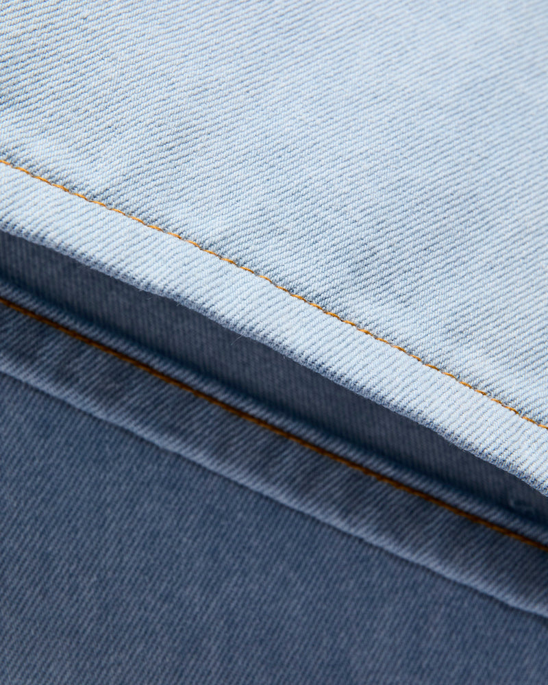 "Secret Agent" 14oz Bleach Blue Denim - Strong Guy Fit