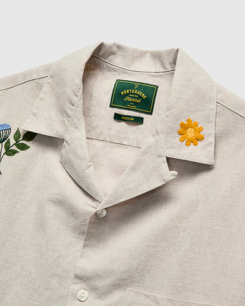 Spring Embroidery Shirt in Ecru