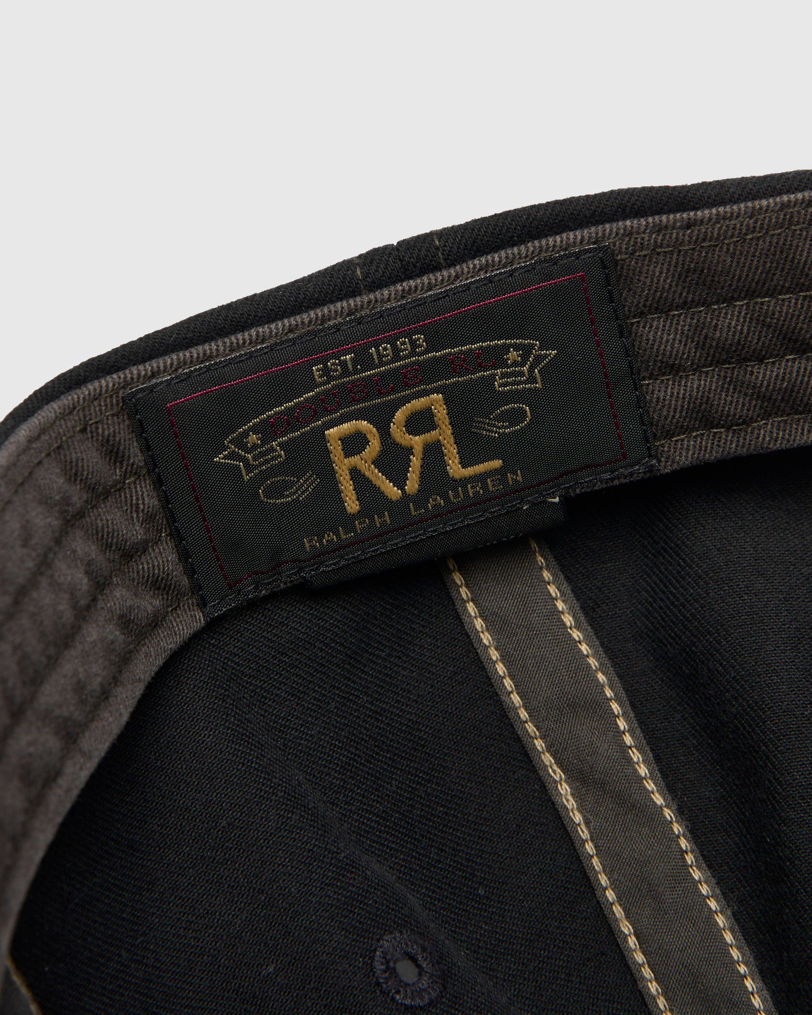DOUBLE RL ブラックキャップ　Ralph Lauren RRL Ranch Logo Twill Ball Cap