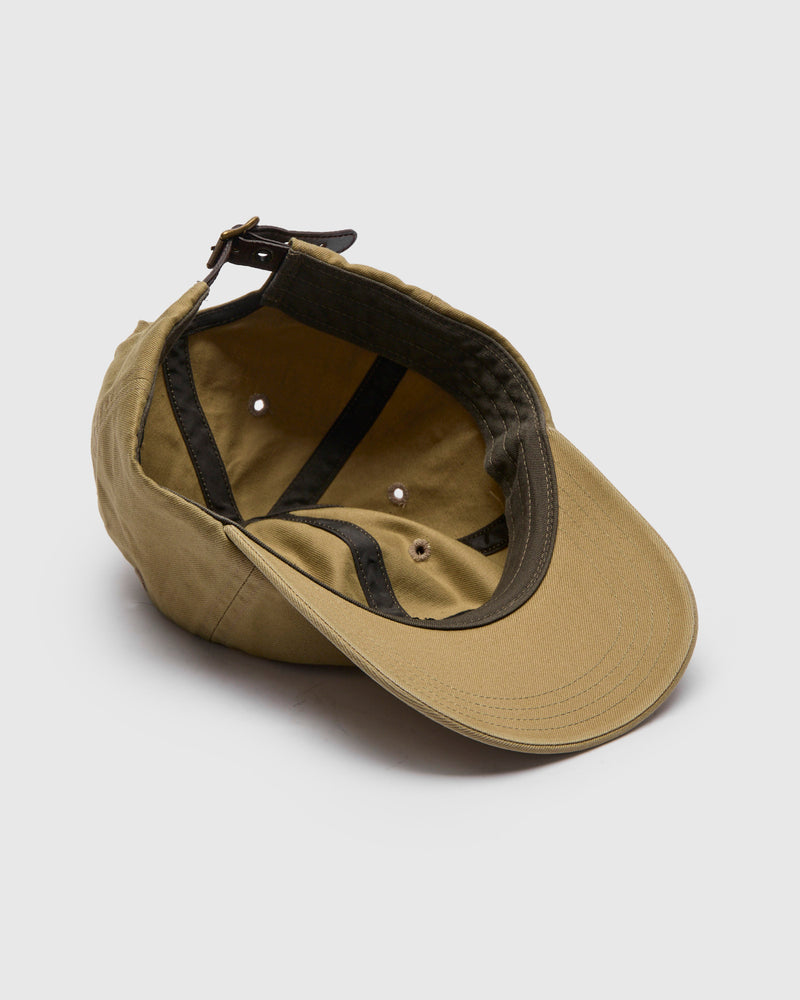 Double RL Logo Sportsman Cap in Khaki