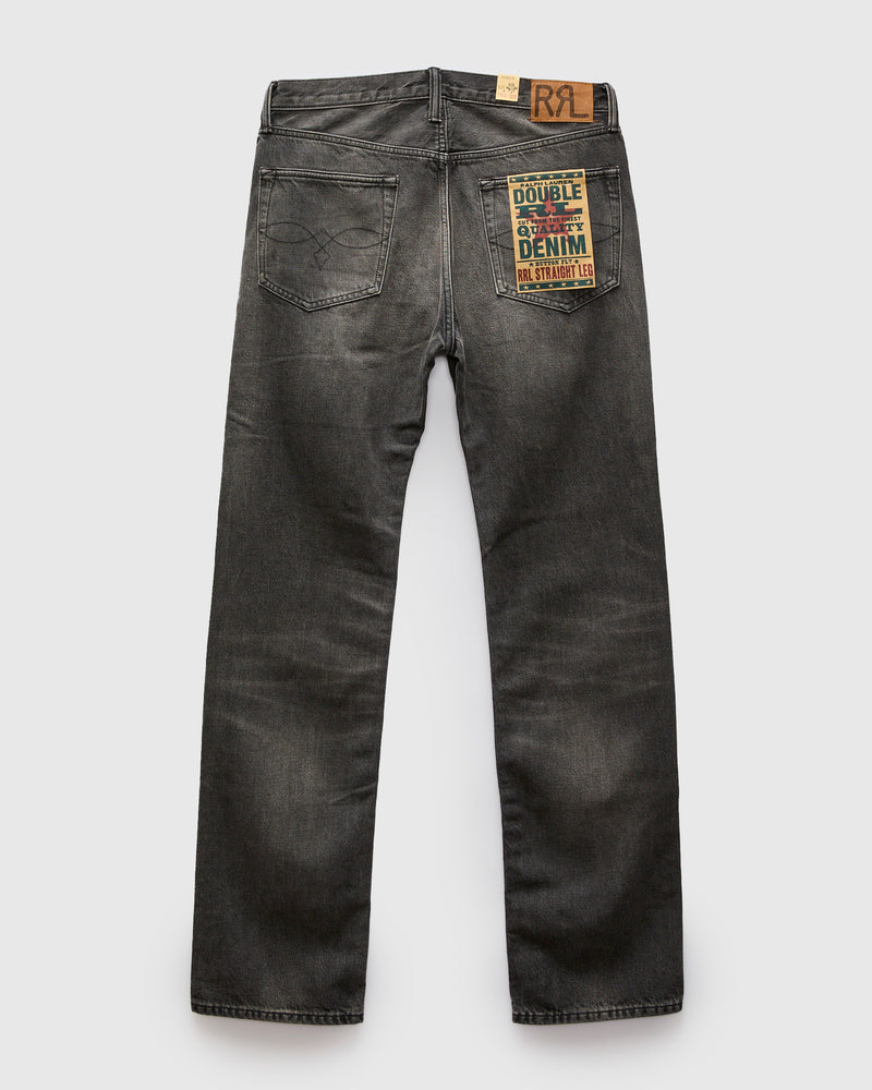 Dusty Black 13oz Washed Denim - Straight Fit