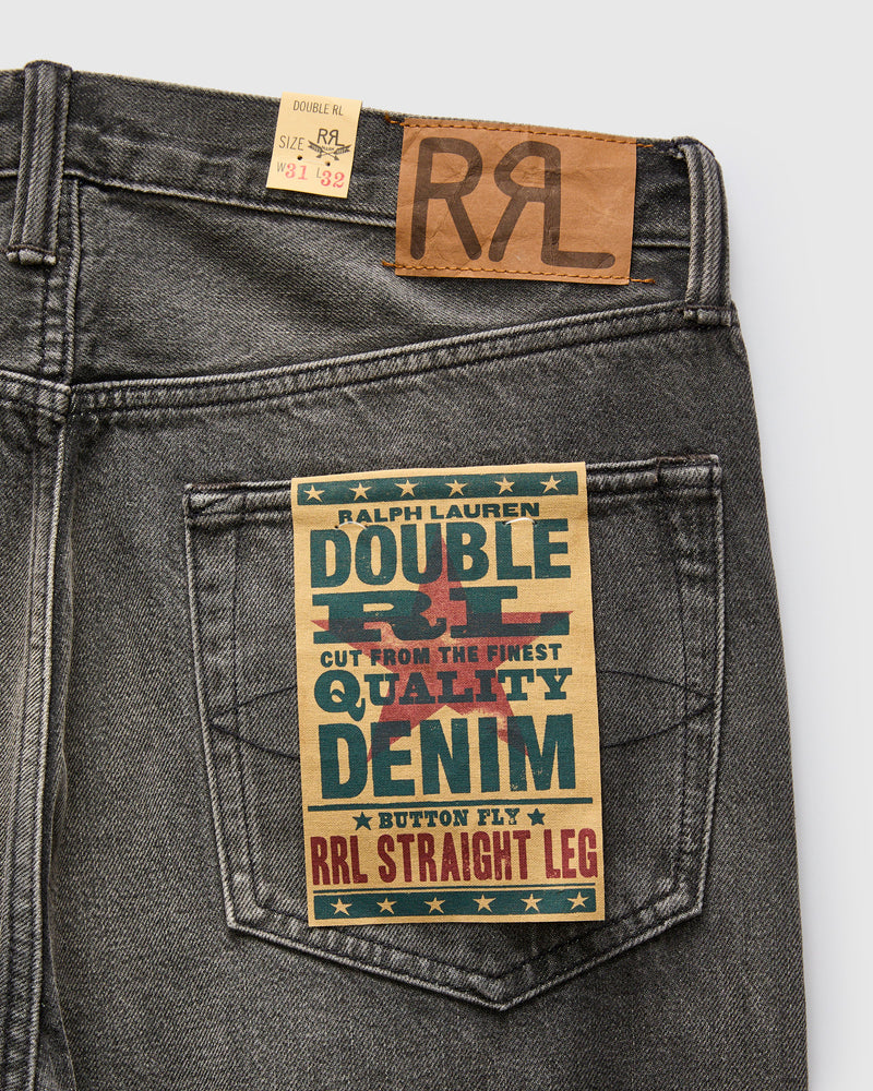 Dusty Black 13oz Washed Denim - Straight Fit