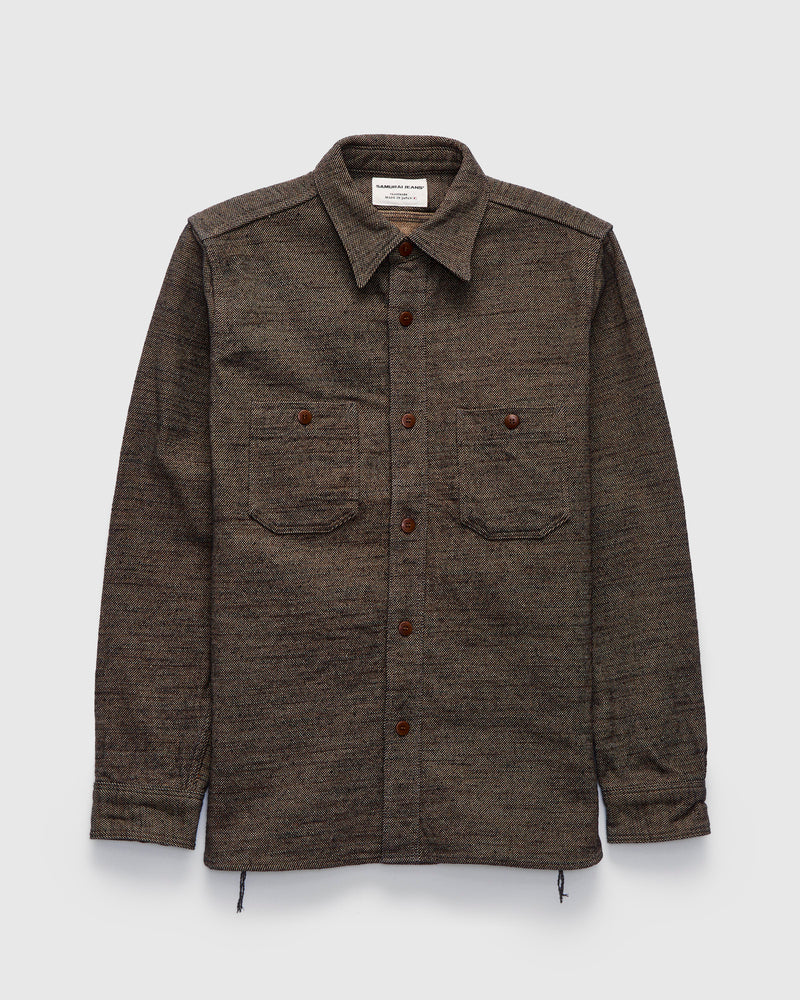 Elemental Flannel Workshirt in Brown Black