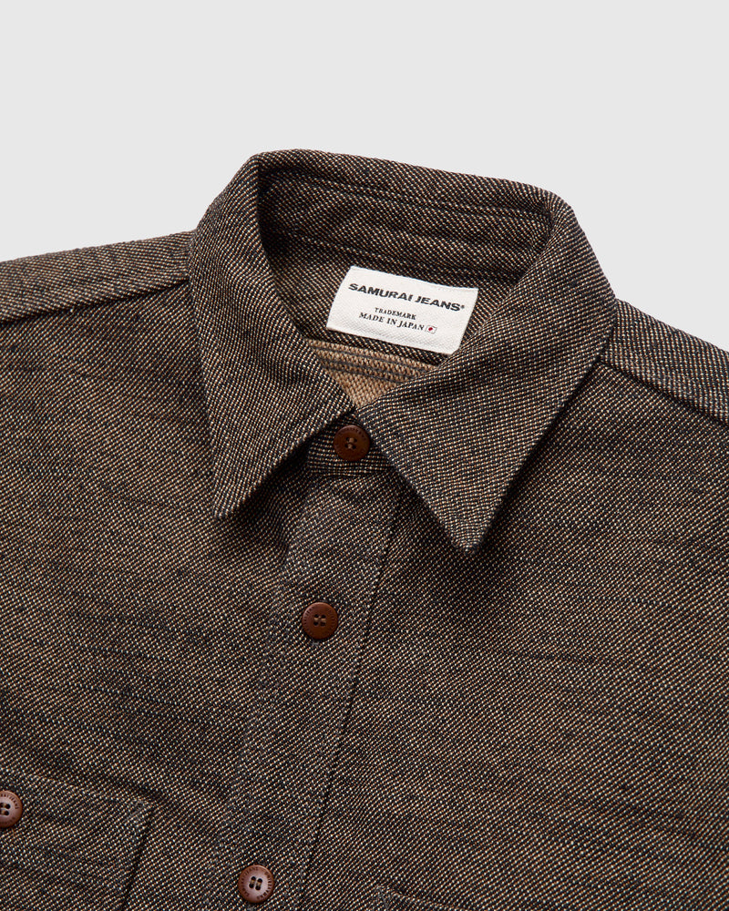 Elemental Flannel Workshirt in Brown Black