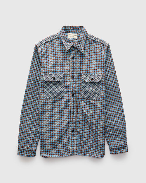 "Cheese Indigo" Heavyweight Flannel Shirt in Light Blue