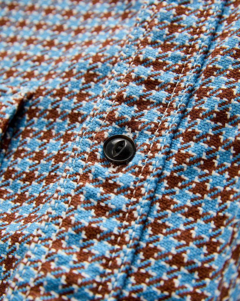 "Cheese Indigo" Heavyweight Flannel Shirt in Light Blue