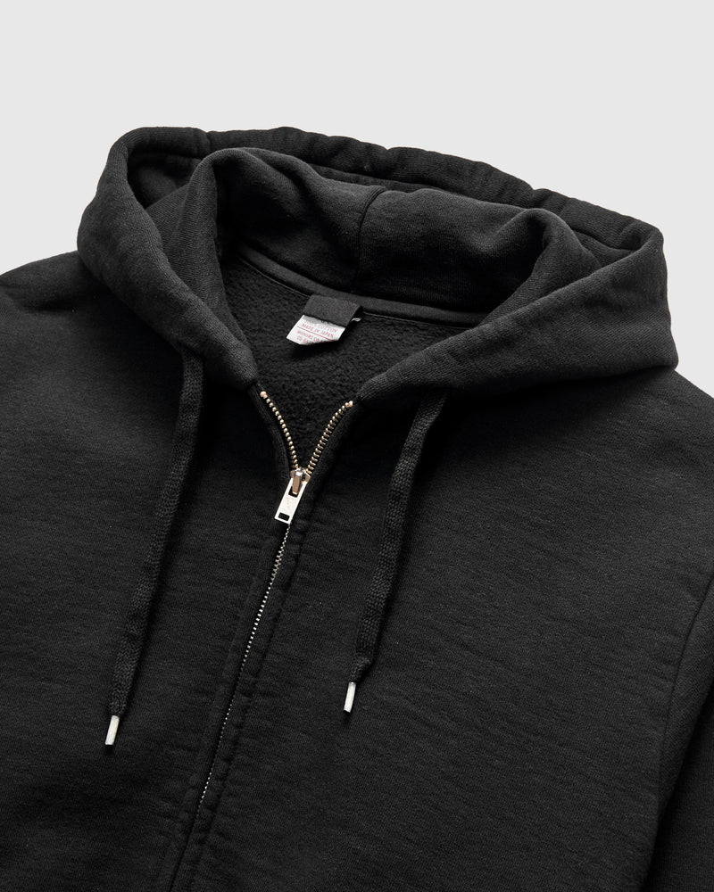 13.5oz Heavyweight Zip Hoodie in Black