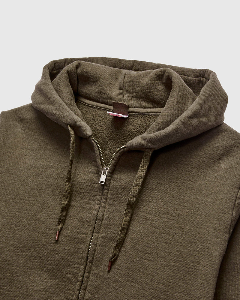 13.5oz Heavyweight Zip Hoodie in Olive